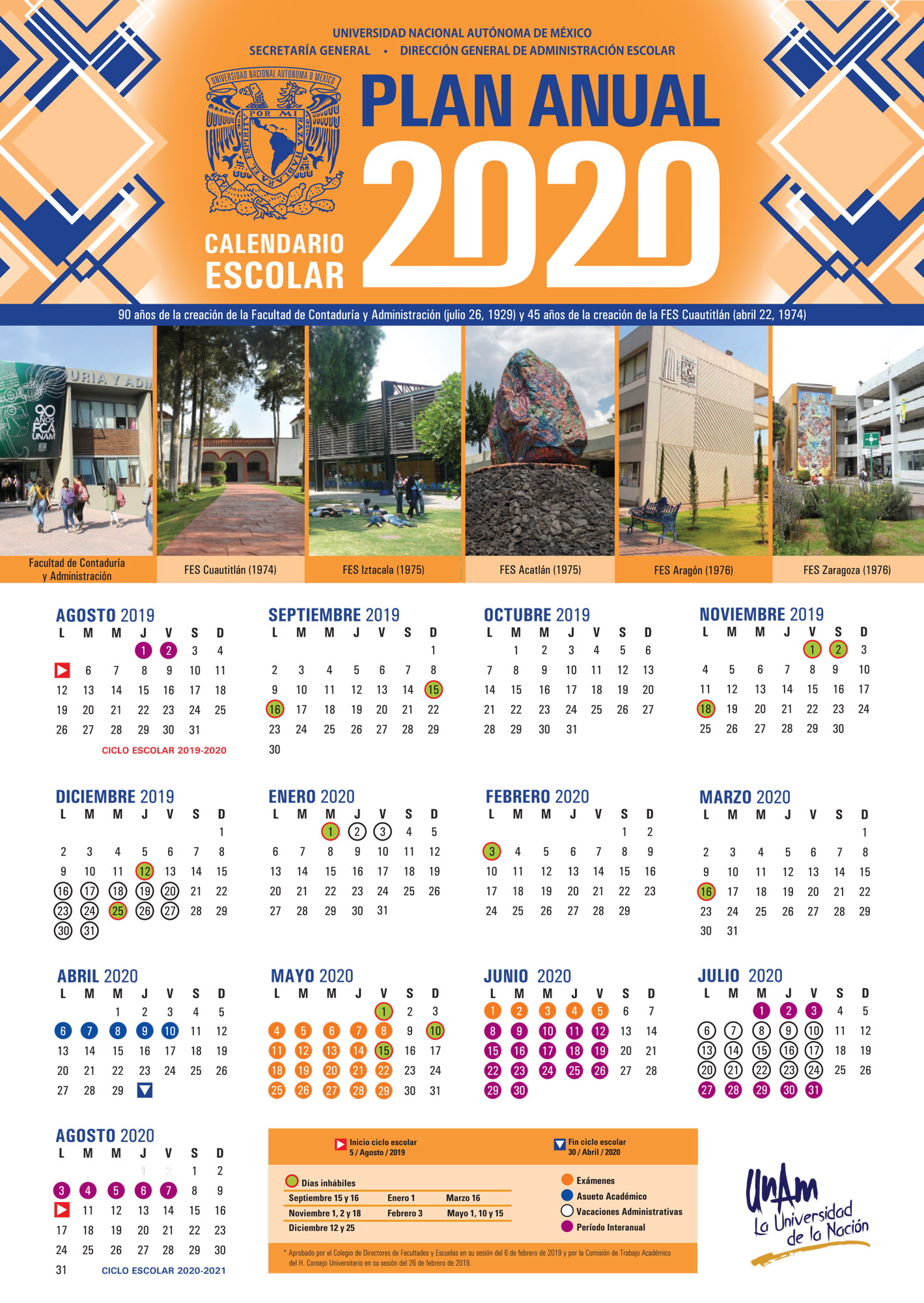 Calendario Anual Y Semestral Facultad De Estudios Superiores Zaragoza calendario escolar fes zaragoza 2021